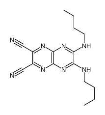 2,3-bis(butylamino)pyrazino[2,3-b]pyrazine-6,7-dicarbonitrile结构式