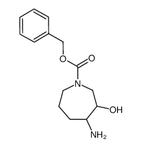 4(R,S)-amino-3(R,S)-hydroxyazepane-1-carboxylic acid benzyl ester结构式