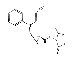 (2S,3R)-4-methyl-2-thioxothiazol-3(2H)-yl 3-((3-cyano-1H-indol-1-yl)methyl)oxirane-2-carboxylate Structure