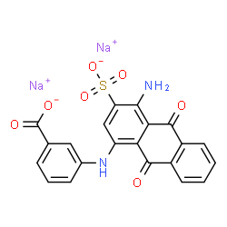 disodium 3-[(4-amino-9,10-dihydro-9,10-dioxo-3-sulpho-1-anthracenyl)amino]benzoate Structure