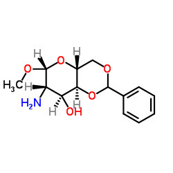 Methyl 2-amino-4-O,6-O-benzylidene-2-deoxy-β-D-altropyranoside Structure