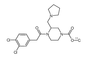 4-methoxycarbonyl-2-(1-pyrrolidinylmethyl)-1-[(3,4-dichlorophenyl)acetyl]-piperidine结构式