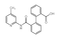 [1,1'-Biphenyl]-2-carboxylicacid, 2'-[[(4-methyl-2-pyridinyl)amino]carbonyl]- Structure