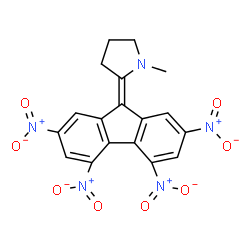 1-methyl-2-{2,4,5,7-tetrakisnitro-9H-fluoren-9-ylidene}pyrrolidine结构式