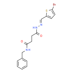 N-benzyl-4-{2-[(5-bromo-2-thienyl)methylene]hydrazino}-4-oxobutanamide structure