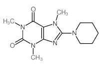 1H-Purine-2,6-dione,3,7-dihydro-1,3,7-trimethyl-8-(1-piperidinyl)-结构式