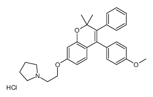 1-[2-[4-(4-methoxyphenyl)-2,2-dimethyl-3-phenylchromen-7-yl]oxyethyl]pyrrolidine,hydrochloride结构式