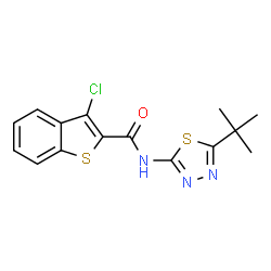 Benzo[b]thiophene-2-carboxamide, 3-chloro-N-[5-(2-methylpropyl)-1,3,4-thiadiazol-2-yl]- (9CI)结构式