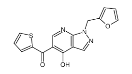 [1-(2-furanylmethyl)-4-hydroxy-1H-pyrazolo[ 3,4-b]pyridine-5-yl]-2-thienylmethanone结构式