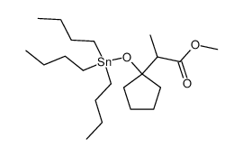 methyl 2-(1-((tributylstannyl)oxy)cyclopentyl)propanoate结构式