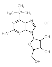 [2-amino-9-[3,4-dihydroxy-5-(hydroxymethyl)oxolan-2-yl]purin-6-yl]-trimethyl-azanium结构式