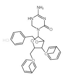 4-amino-1-[3,4-bis(phenylmethoxy)-5-(phenylmethoxymethyl)oxolan-2-yl]-3,6-dihydro-1,3,5-triazin-2-one结构式