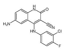 6-Amino-4-(3-chloro-4-fluoro-phenylamino)-2-oxo-1,2-dihydro-quinoline-3-carbonitrile Structure