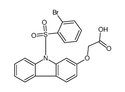 2-[9-(2-bromophenyl)sulfonylcarbazol-2-yl]oxyacetic acid结构式