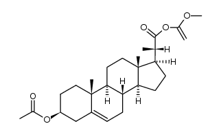 3β-acetoxy-23,24-dinor-chol-5-en-22-oic acid-(1-methoxy-vinyl ester)结构式