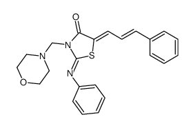 3-(Morpholinomethyl)-2-(phenylimino)-5-cinnamylidene-4-thiazolidinone结构式