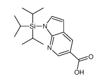 1-(三异丙基甲硅烷基)-1H-吡咯并[2,3-b]吡啶-5-羧酸结构式