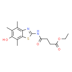 Butanoic acid,4-[(6-hydroxy-4,5,7-trimethyl-2-benzothiazolyl)amino]-4-oxo-,ethyl ester结构式