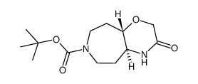 3-Oxo-octahydro-1-oxa-4,7-diaza-benzocycloheptene-7-carboxylicacidtert-butylester Structure