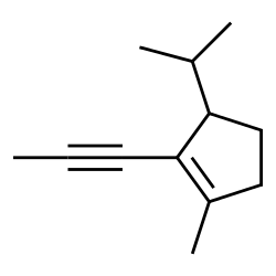 Cyclopentene, 1-methyl-3-(1-methylethyl)-2-(1-propynyl)- (9CI)结构式