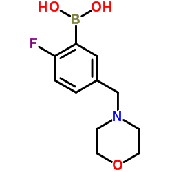 2-氟-5-(吗啉甲基)苯基硼酸结构式