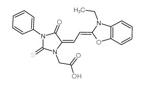 1-CARBOXYMETHYL-3-PHENYL-5-(2-(3-ETHYL-2-BENZOXAZOLINYLIDENE)-ETHYLIDENE)-THIOHYDANTOIN Structure
