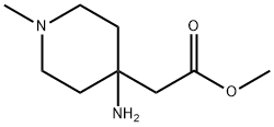 methyl 2-(4-amino-1-methylpiperidin-4-yl)acetate structure