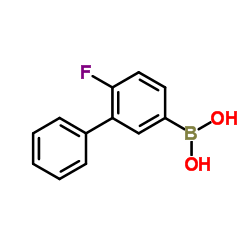 2-Fluoro-biphenyl-5-ylboronic acid结构式