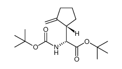 (R)-tert-butyl 2-(tert-butoxycarbonylamino)-2-((S)-2-methylenecyclopentyl)acetate结构式