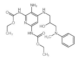 Carbamic acid,[3-amino-4-[[2-hydroxy-3-(methylphenylamino)propyl]amino]-2,6-pyridinediyl]bis-,diethyl ester (9CI) structure