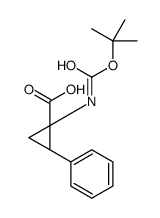 (1S,2S)-1-({[(2-Methyl-2-propanyl)oxy]carbonyl}amino)-2-phenylcyc lopropanecarboxylic acid structure