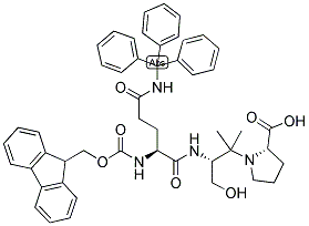 Fmoc-Gln(Trt)-Ser(psi(Me,Me)pro)-OH structure