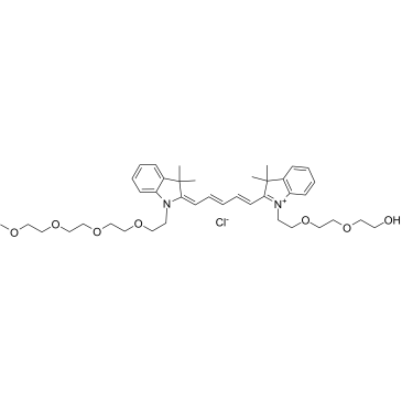 N-(m-PEG4)-N'-(hydroxy-PEG2)-Cy5 structure