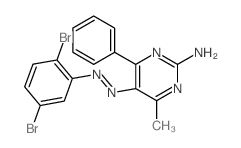 2-Pyrimidinamine,5-[2-(2,5-dibromophenyl)diazenyl]-4-methyl-6-phenyl- structure