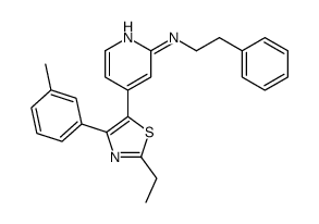 4-[2-ethyl-4-(3-methylphenyl)-1,3-thiazol-5-yl]-N-(2-phenylethyl)pyridin-2-amine Structure