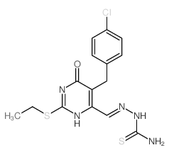 Hydrazinecarbothioamide,2-[[5-[(4-chlorophenyl)methyl]-2-(ethylthio)-1,6-dihydro-6-oxo-4-pyrimidinyl]methylene]- picture