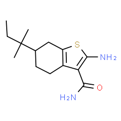 2-AMINO-6-(1,1-DIMETHYLPROPYL)-4,5,6,7-TETRAHYDRO-1-BENZOTHIOPHENE-3-CARBOXAMIDE structure