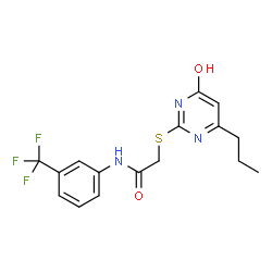 2-[(4-hydroxy-6-propylpyrimidin-2-yl)sulfanyl]-N-[3-(trifluoromethyl)phenyl]acetamide structure