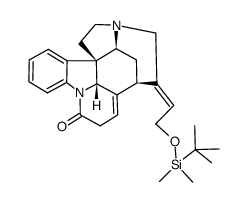 (-)-(21E)-12,13-didehydro-24-(tert-butyldimethylsilyl)-12,24-secostrychnidin-10-one Structure