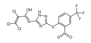 2,3,3-trichloro-N-[3-[2-nitro-4-(trifluoromethyl)phenyl]sulfanyl-1H-1,2,4-triazol-5-yl]prop-2-enamide Structure