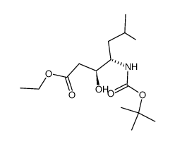 (3S,4S)-4-(tert-butoxycarbonylamino)-3-hydroxy-6-methylheptanoic acid ethyl ester Structure