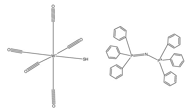 [bis(triphenylphosphine)nitrogen][W(CO)5(SH)] Structure