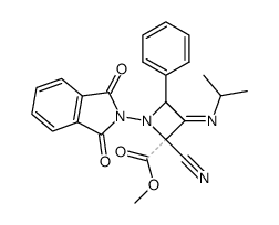 2-cyano-3-(isopropylimino)-2-(methoxycarbonyl)-4-phenyl-1-phthalimidoazetidine结构式