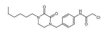 2-chloro-N-[4-[(4-hexyl-2,3-dioxopiperazin-1-yl)methyl]phenyl]acetamide Structure