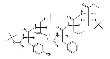 N-(tert-butyloxycarbonyl)-L-tyrosyl-O-tert-butyl-D-serylglycyl-L-phenylalanyl-L-leucyl-O-tert-butyl-L-threonine methyl ester结构式