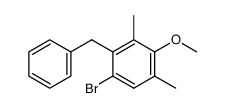 3-benzyl-4-bromo-2,6-dimethylanisole结构式