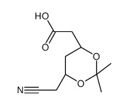 2-[(4R,6R)-6-(cyanomethyl)-2,2-dimethyl-1,3-dioxan-4-yl]acetic acid结构式