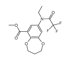 methyl 8-(N-ethyl-2,2,2-trifluoroacetamido)-3,4-dihydro-2H-benzo[b][1,4]dioxepine-6-carboxylate结构式