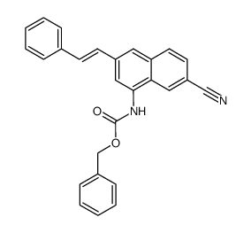 [7-Cyano-3-((E)-styryl)-naphthalen-1-yl]-carbamic acid benzyl ester Structure