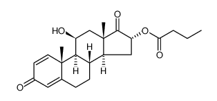 Androsta-1,4-diene-3,17-dione, 11-hydroxy-16-(1-oxobutoxy)-, (11β,16α) Structure